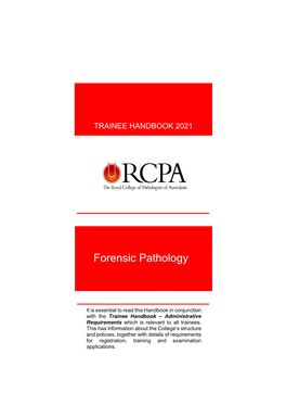 Forensic Pathology Trainee Handbook 2021