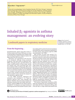 Inhaled Β2-Agonists in Asthma Management: an Evolving Story