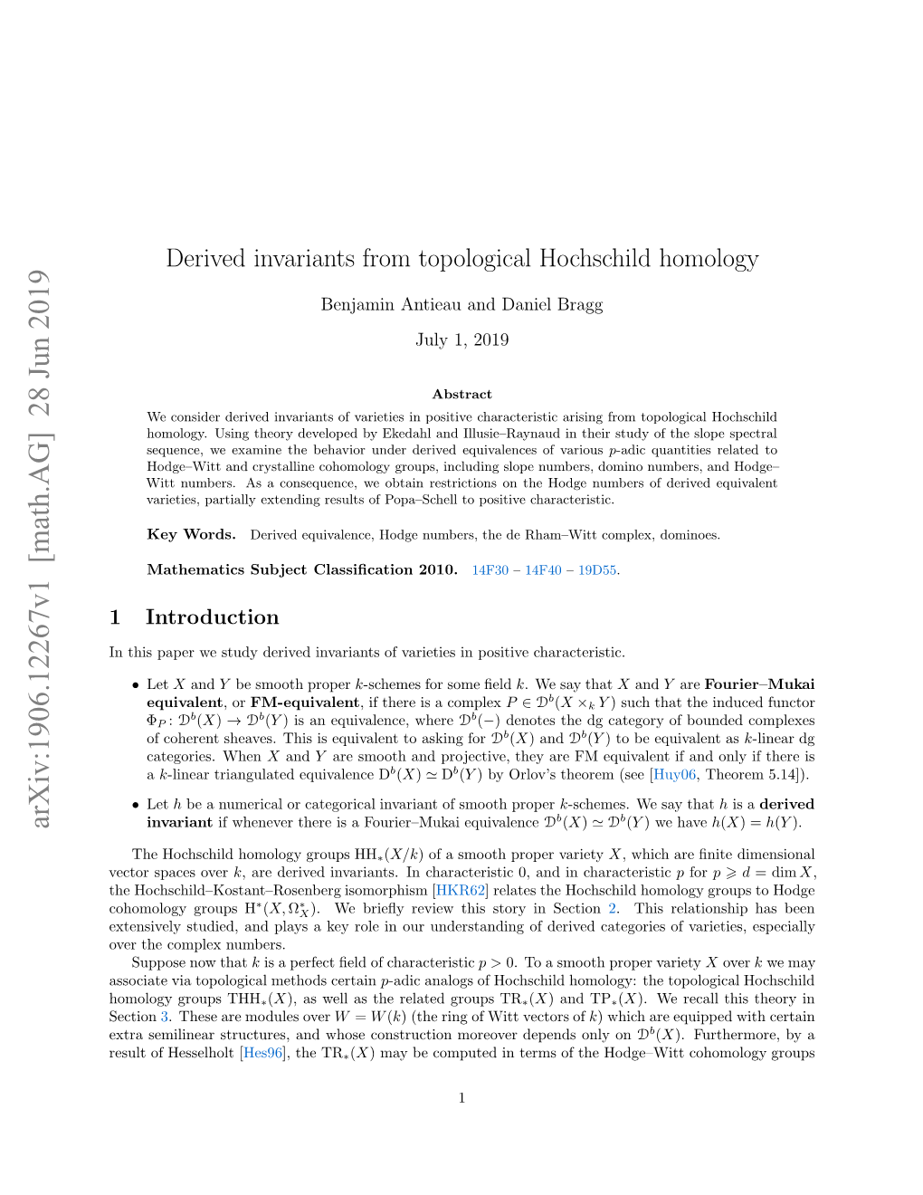 Derived Invariants from Topological Hochschild Homology