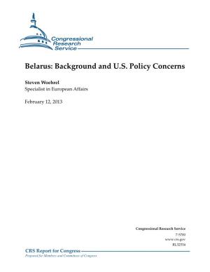 Belarus: Background and U.S. Policy Concerns