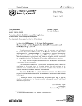 General Assembly Security Council Seventy-Second Session Seventy-Third Year Agenda Items 35 and 40