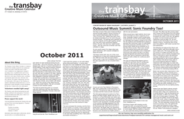 The Transbay Creative Music Calendar OCTOBER 2011