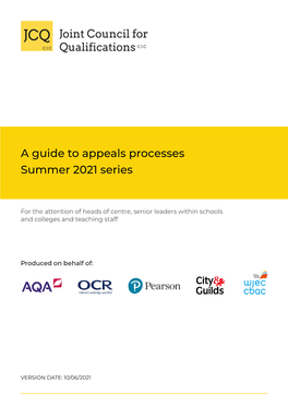 A Guide to Appeals Processes Summer 2021 Series