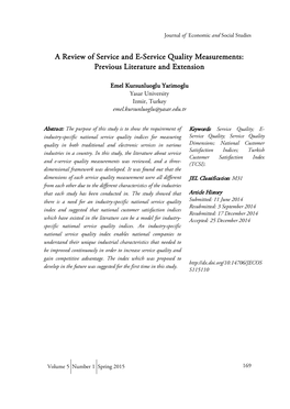 A Review of Service and E-Service Quality Measurements: Previous Literature and Extension