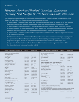 In the US House and Senate, 1822–2012