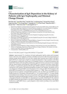 Characterization of Iga Deposition in the Kidney of Patients with Iga Nephropathy and Minimal Change Disease