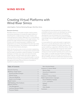 Creating Virtual Platforms with Wind River Simics