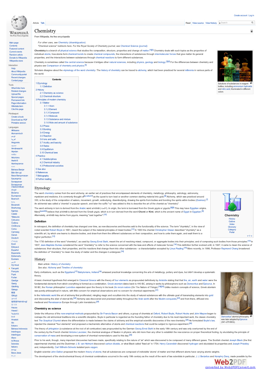 Chemistry from Wikipedia, the Free Encyclopedia