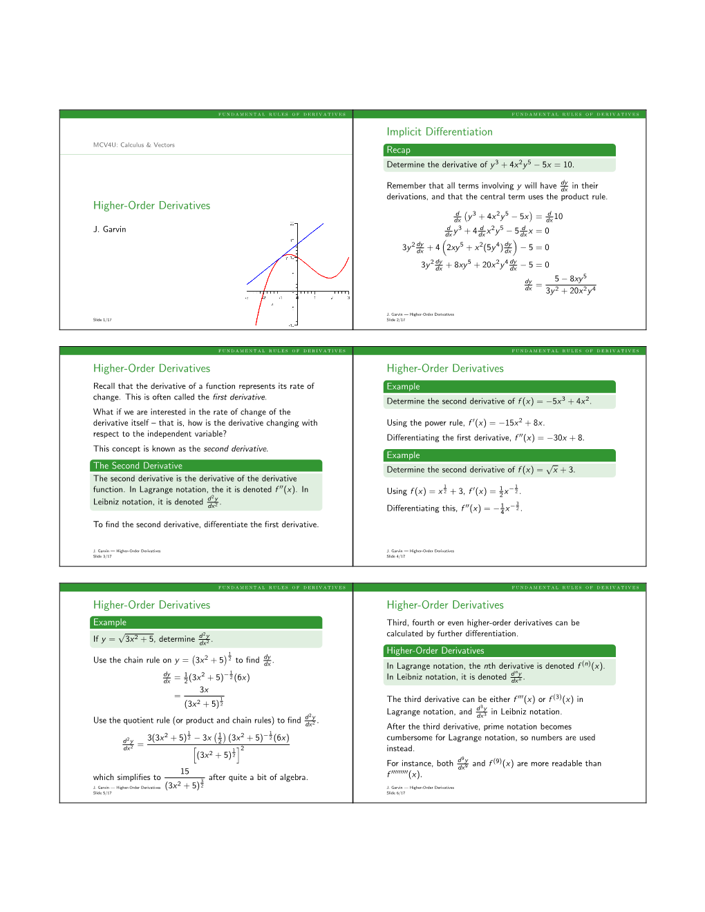 Higher-Order Derivatives D Y 3 + 4X2y 5 5X = D 10 Dx − Dx J