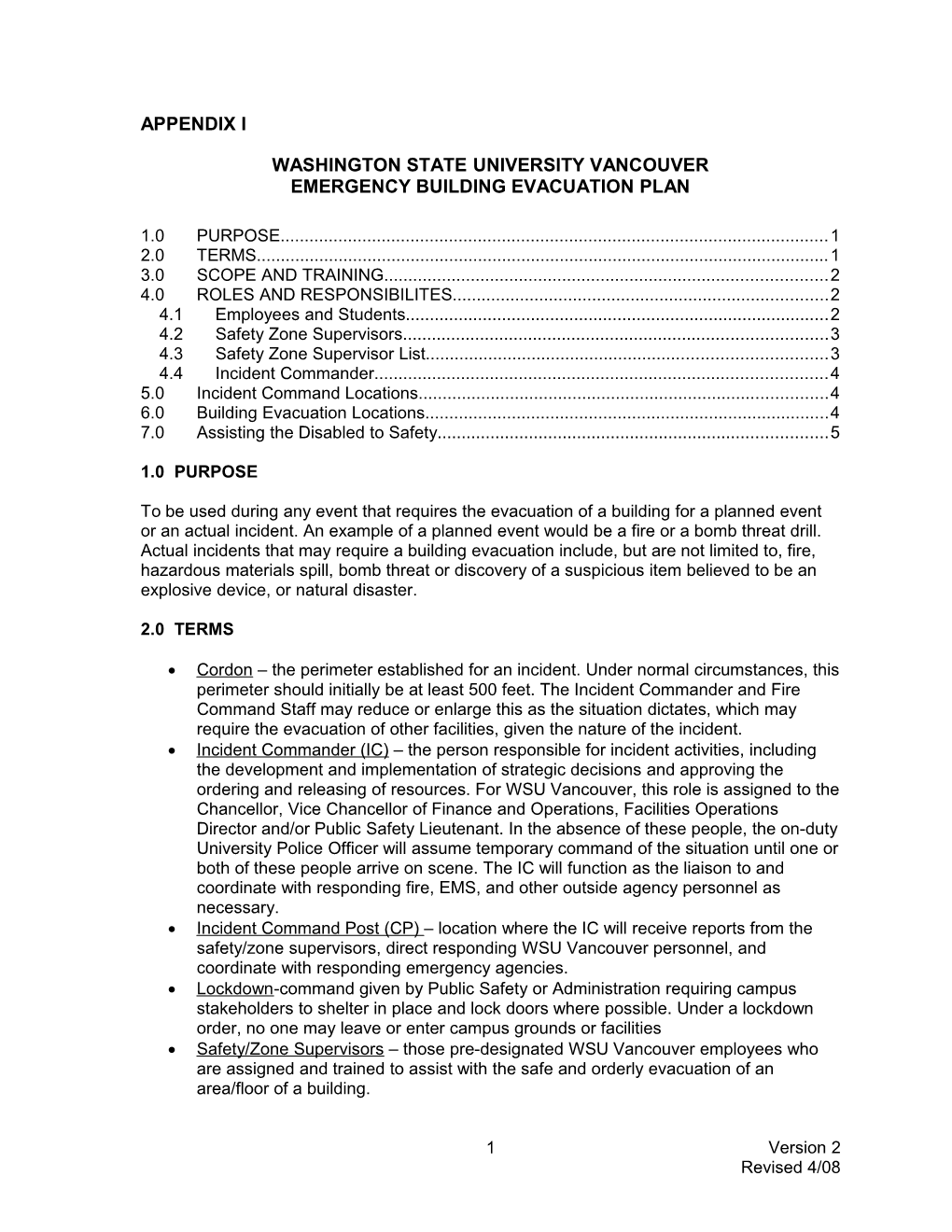 Emergency Building Evacuation Plan