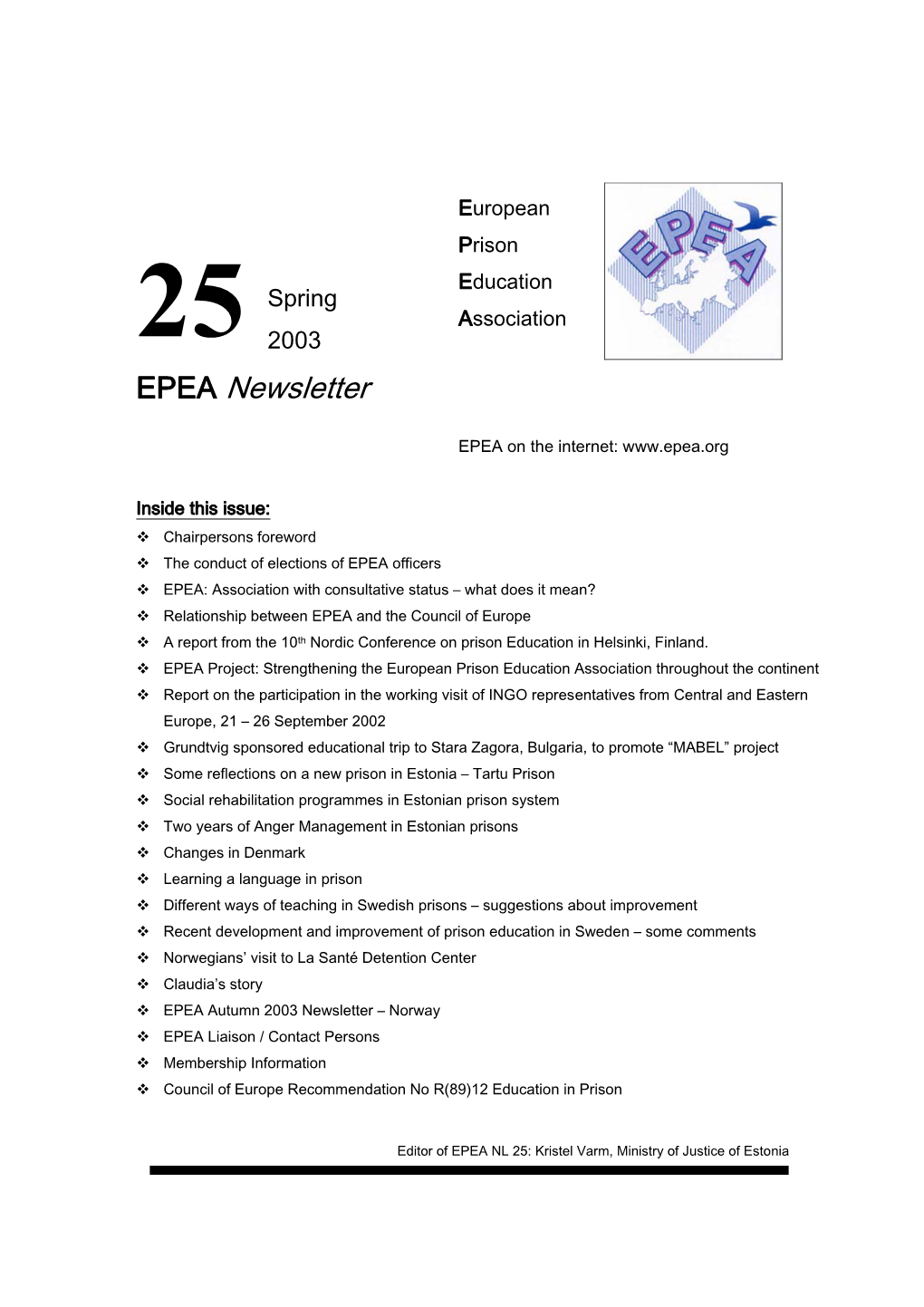 EPEA Newsletter