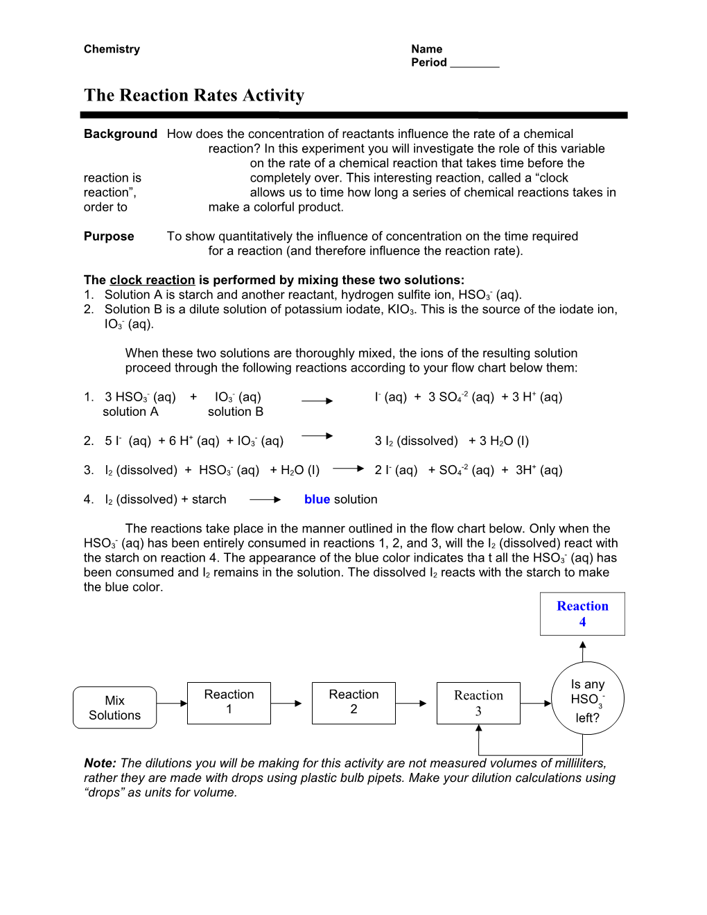 The Reaction Rates Activity