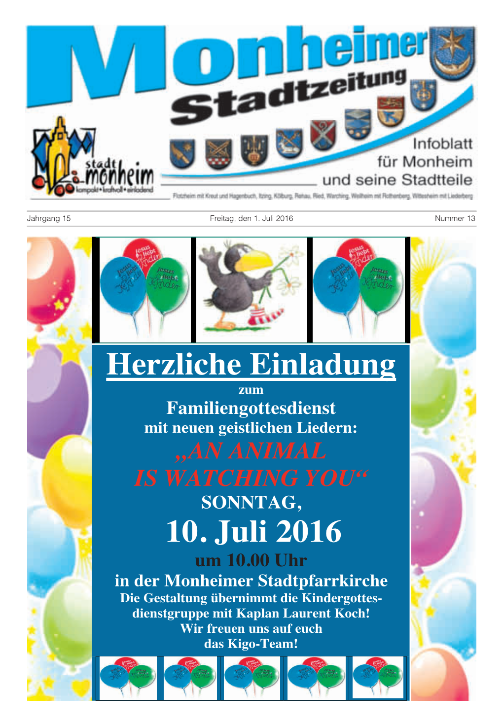 Herzliche Einladung 10. Juli 2016