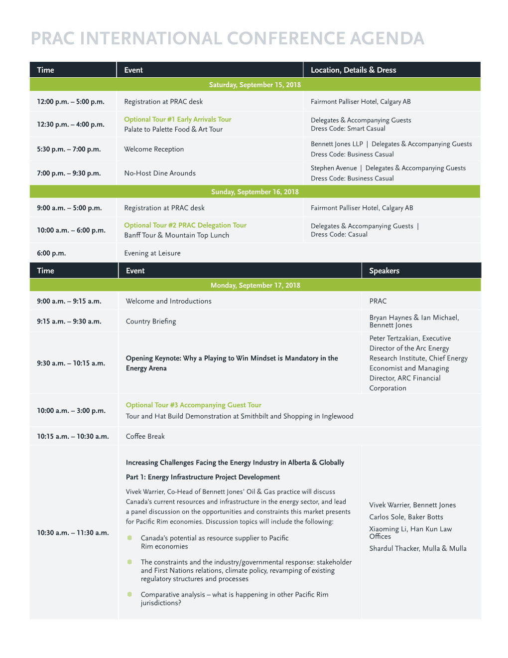 Prac International Conference Agenda