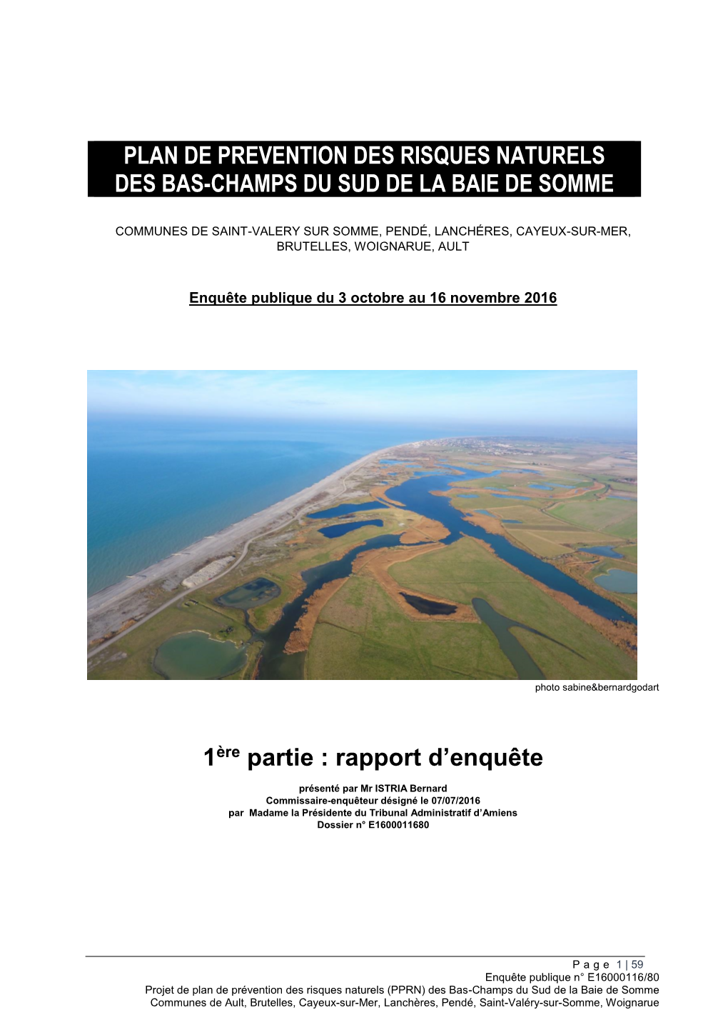 Plan De Prevention Des Risques Naturels Des Bas-Champs Du Sud De La Baie De Somme