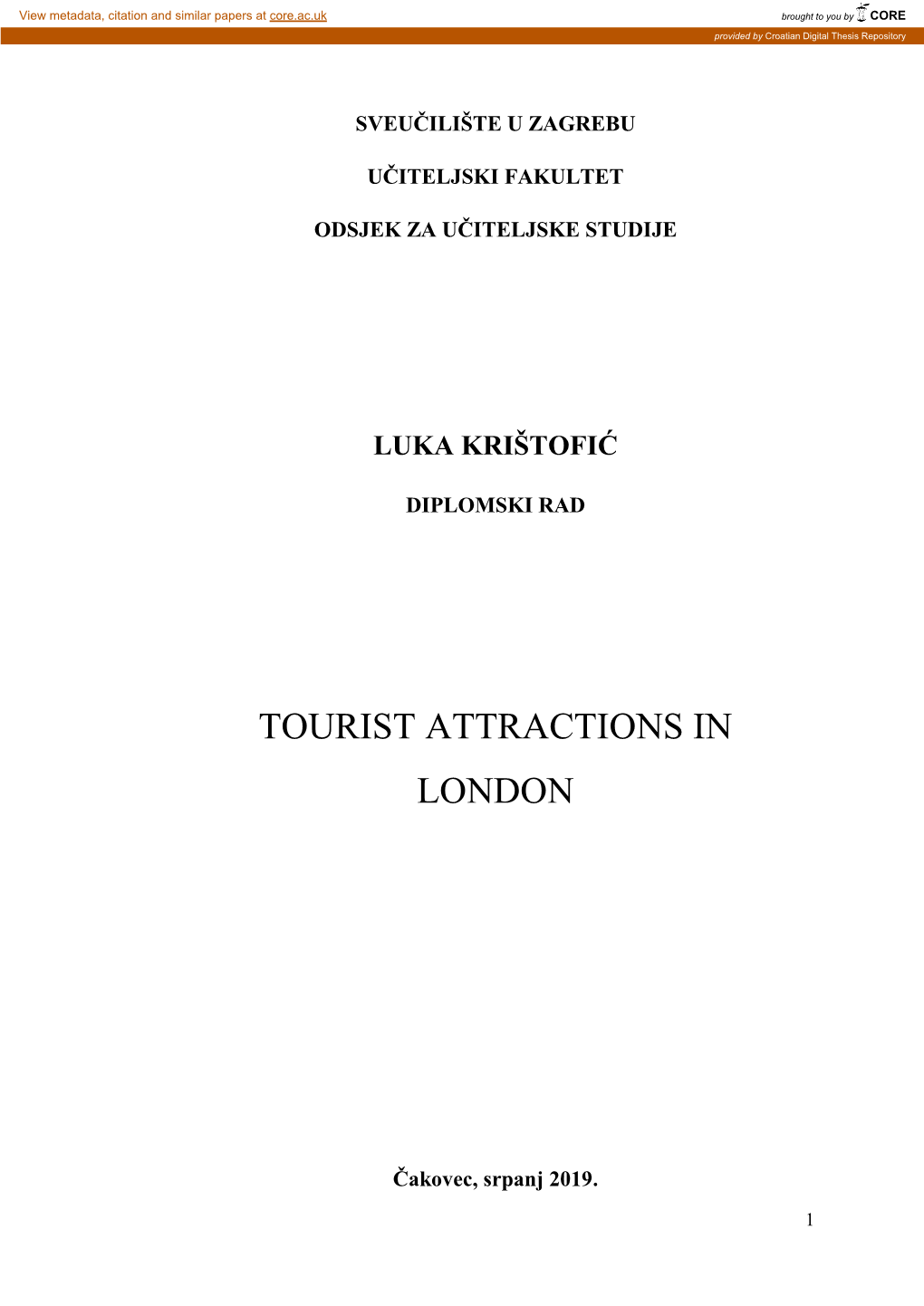 Tourist Attractions in London