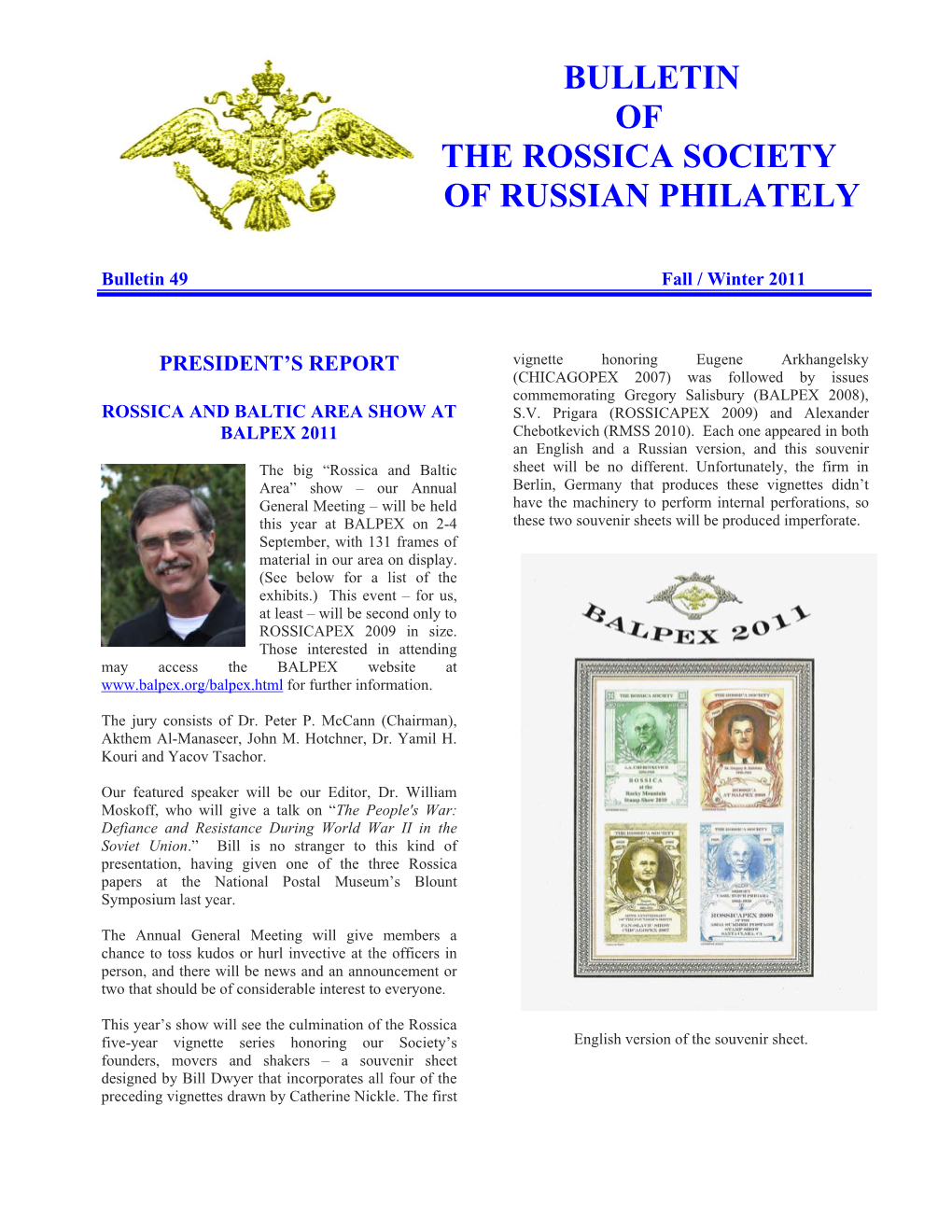 Bulletin of the Rossica Society of Russian Philately