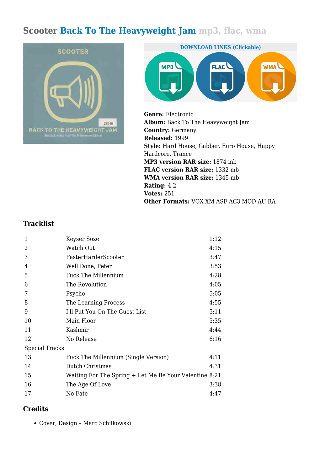 Scooter Back to the Heavyweight Jam Mp3, Flac, Wma