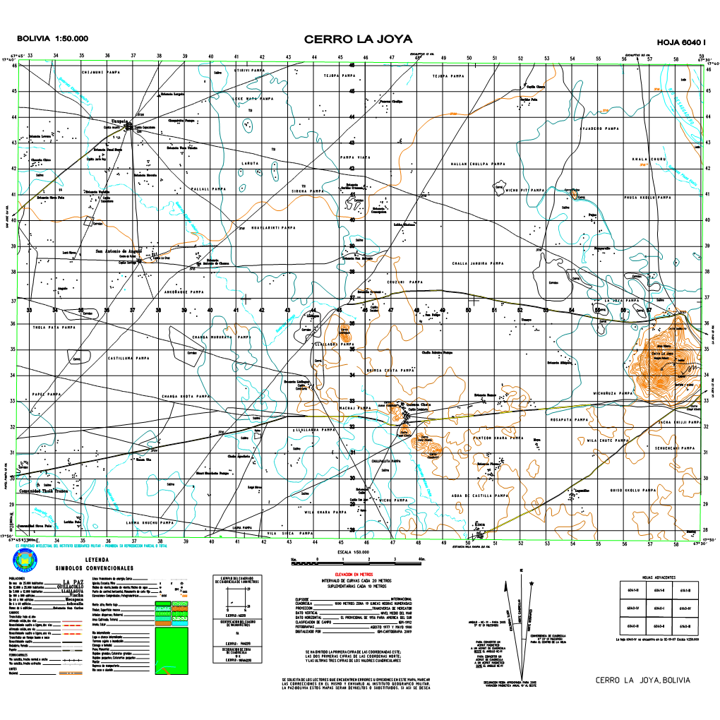 Hoja 6040 I Bolivia 1:50.000 Cerro La Joya, Bolivia
