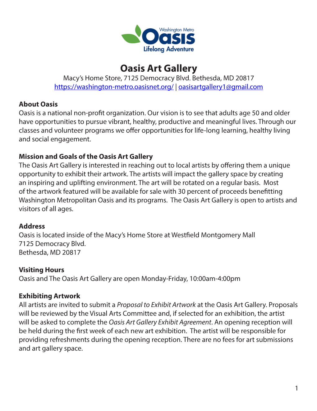 Oasis Art Gallery Macy’S Home Store, 7125 Democracy Blvd