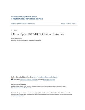 Oliver Optic 1822-1897, Children's Author Dale H