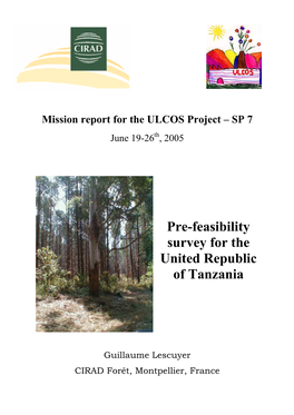 Pre-Feasibility Survey for the United Republic of Tanzania