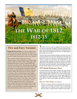 THE WAR of 1812 1812-15 a Regimental Fire and Fury Variant