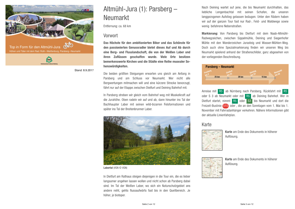 Parsberg – Neumarkt Christlmühle S C Körnersdorf Krappenhofen Hw B Dietersberg Bogenmühle Arz L Ol Körndlhof PARSBERG E Laber a Itzgr