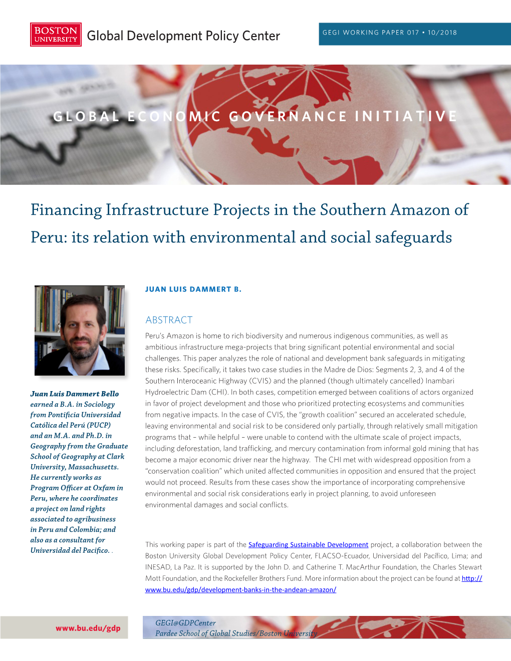 Financing Infrastructure Projects in the Southern Amazon of Peru: Its Relation with Environmental and Social Safeguards