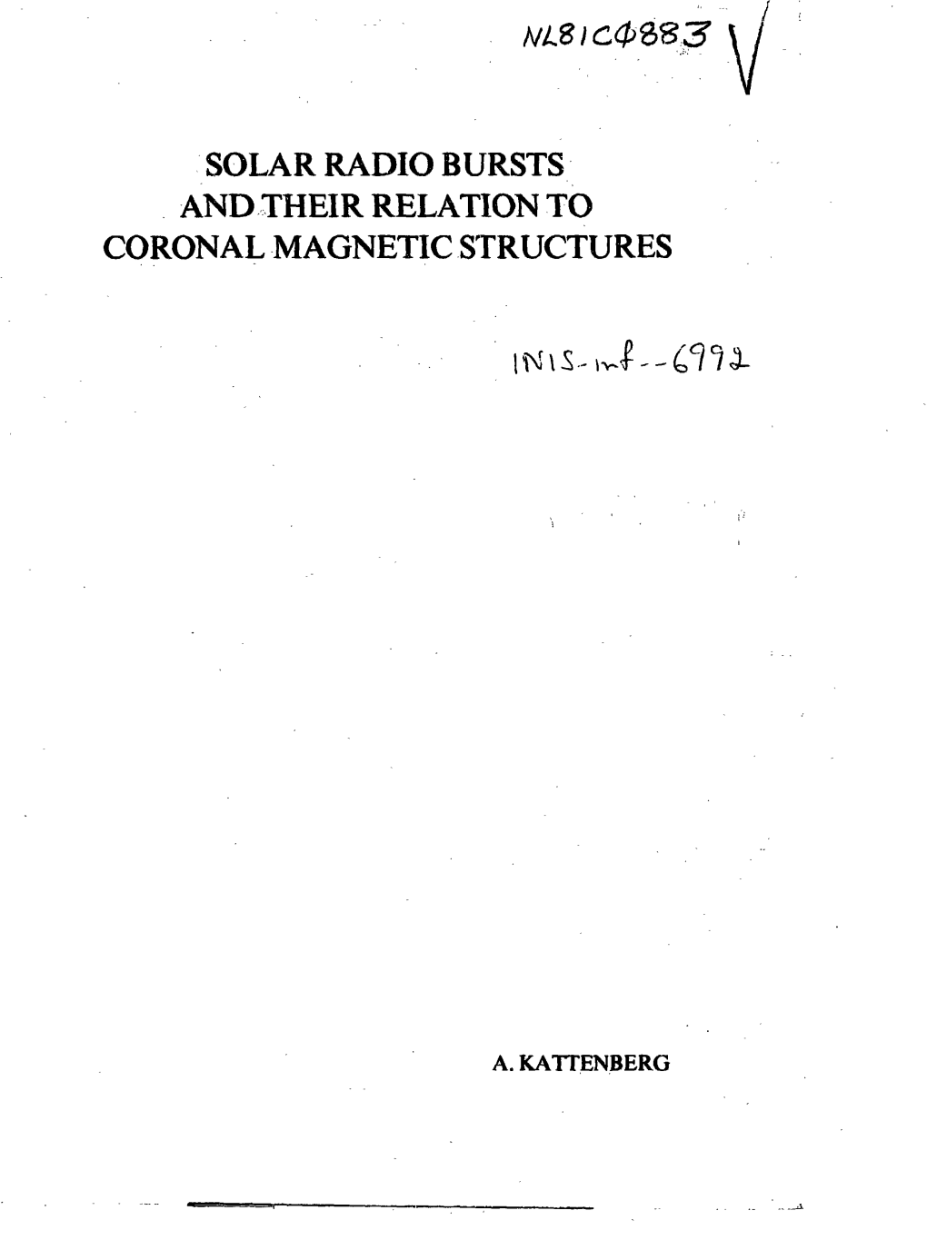 Nlbic0s33 Solar Radio Bursts and Their Relation To