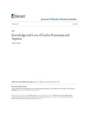 Knowledge and Love of God in Ramanuja and Aquinas Martin Ganeri