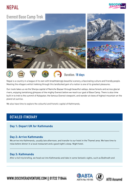 NEPAL Everest Base Camp Trek