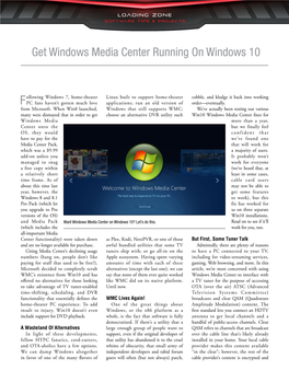 Get Windows Media Center Running on Windows 10