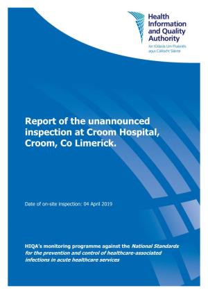 Report of the Unannounced Inspection at Croom Hospital, Croom, Co Limerick