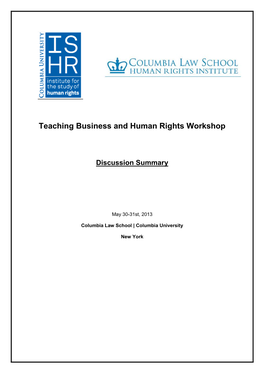 Teaching Business and Human Rights Workshop