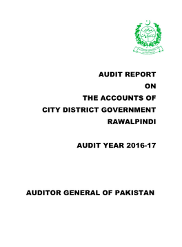 Audit Report on the Accounts of City District Government Rawalpindi Audit