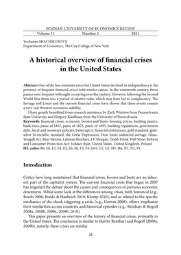 A Historical Overview of Financial Crises in the United States
