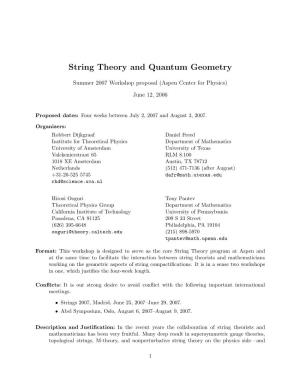 String Theory and Quantum Geometry