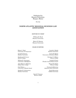 North Atlantic Regional Business Law Association