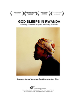 GOD SLEEPS in RWANDA a Film by Kimberlee Acquaro and Stacy Sherman