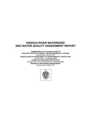 Nashua River Watershed 2003 Water Quality Assessment Report