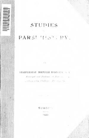 Hodivala:Studies in Parsi History (Pdf)