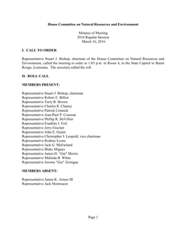 House Committee on Natural Resources and Environment