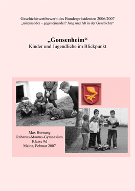Gonsenheim“ Kinder Und Jugendliche Im Blickpunkt