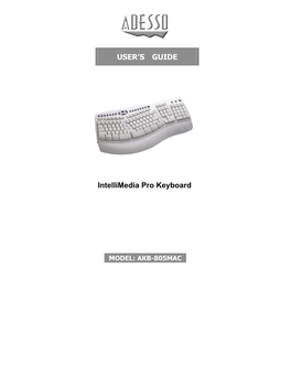 USER's GUIDE Intellimedia Pro Keyboard