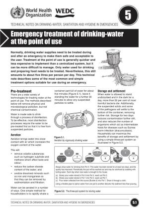 Emergency Treatment of Drinking-Water at the Point of Use