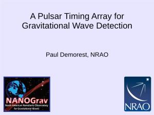 A Pulsar Timing Array for Gravitational Wave Detection