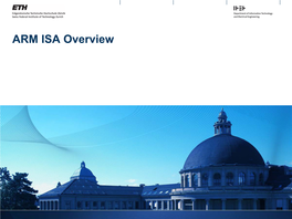 ARM ISA Overview Development of the ARM Architecture