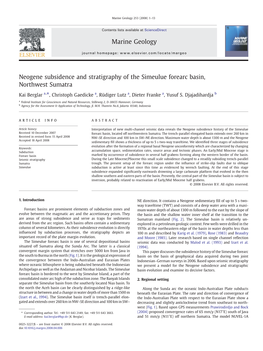 Neogene Subsidence and Stratigraphy of the Simeulue Forearc Basin, Northwest Sumatra