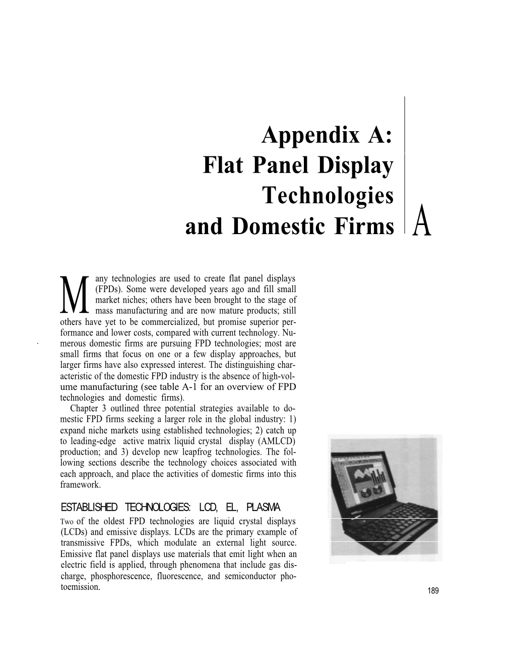 Flat Panel Display Technologies and Domestic Firms A